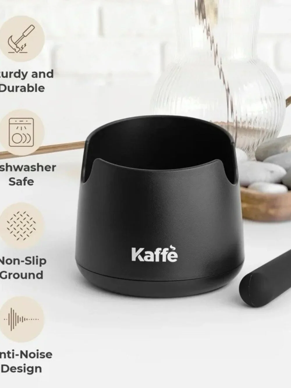 Kaffe Coffee Grounds Disposable Container Knock Box Black
